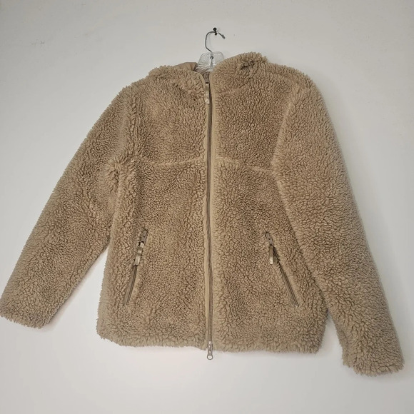 Aritzia Tna Sherpa Fleece Hooded Jacket Tan Size XXS - Picture 2 of 16